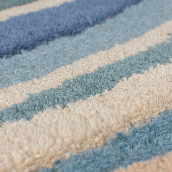 Blauer, handgewebter Läufer aus Wolle, 60 × 230 cm Abstract Flow - Flair Rugs-image-2