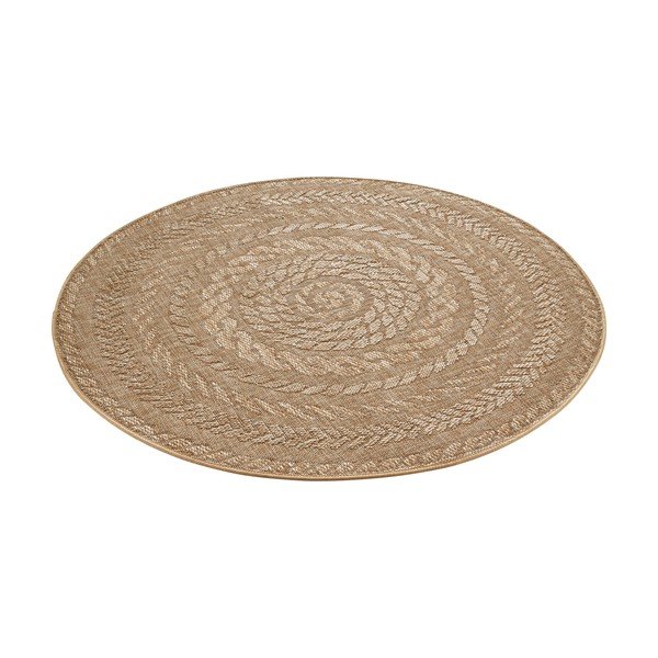 Beiger runder Teppich für den Innen- und Außenbereich, Durchmesser 200 cm Almendro - Hanse Home-image-3