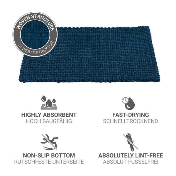 Dunkelblaue Textil-Badezimmermatte, 50 x 80 cm Covelo - Wenko-image-4