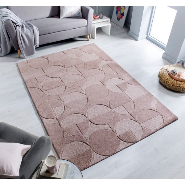 Rosa Wollteppich 120 × 170 cm Gigi - Flair Rugs-image-1