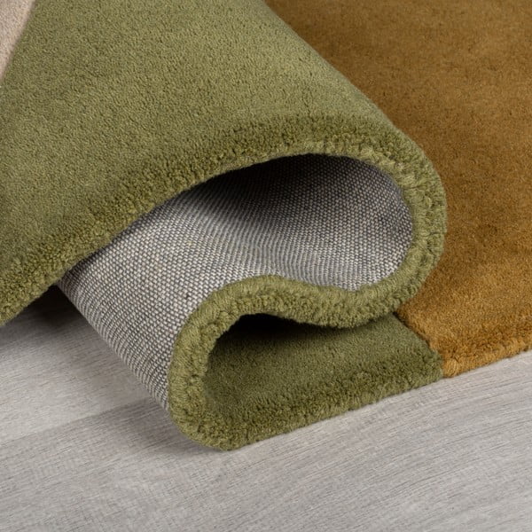 Grüner, handgewebter Wollteppich, 120 × 180 cm Lozenge - Flair Rugs-image-3