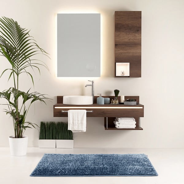 Dunkelblaue Badematte 50x70 cm Bati – Restilo-image-1
