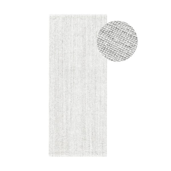 Hellgrauer, beidseitig verwendbarer/handgewebter Jute-Läufer, 80 x 200 cm Bouclé Jaipur - Hanse Home