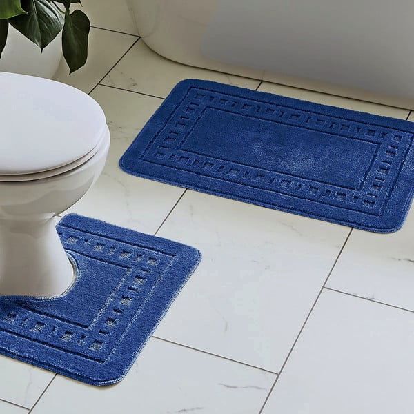 Blaue Badezimmerteppiche im 2er-Set Armoni - Catherine Lansfield-image-1