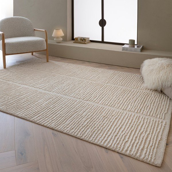 Handgewebter Wollteppich in Elfenbeinfarbe, 200 x 290 cm Zennith Column - Asiatic Carpets-image-1