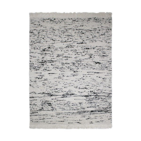 Grauer/elfenbeinfarbener, handgewebter Wollteppich, 140 × 200 cm Ellsa - Flair Rugs