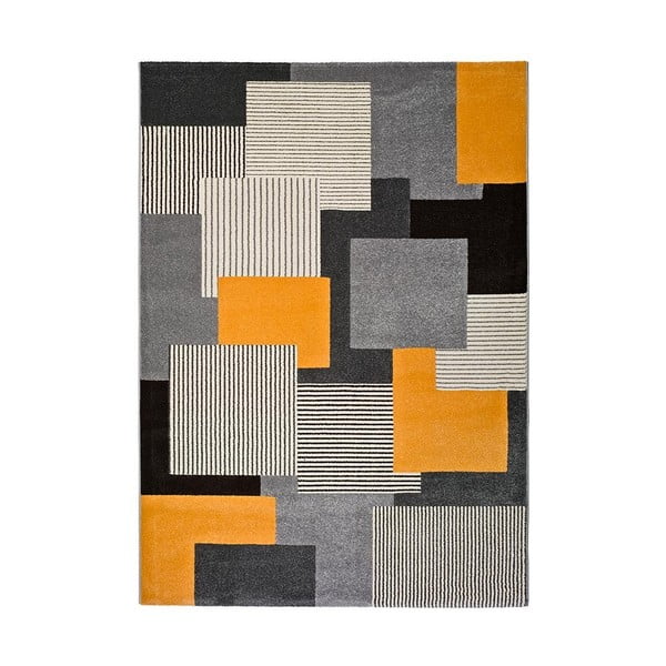 Orange/grauer Teppich 160x230 cm Leo Square – Universal