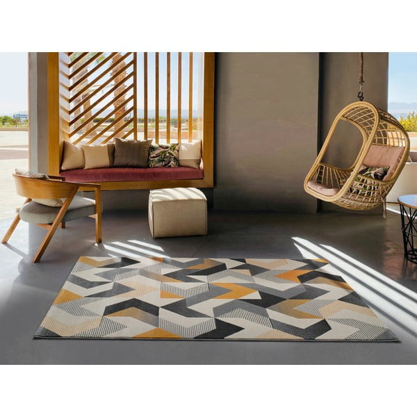 Gelber/grauer Teppich 160x230 cm Gladys Abstract – Universal-image-1