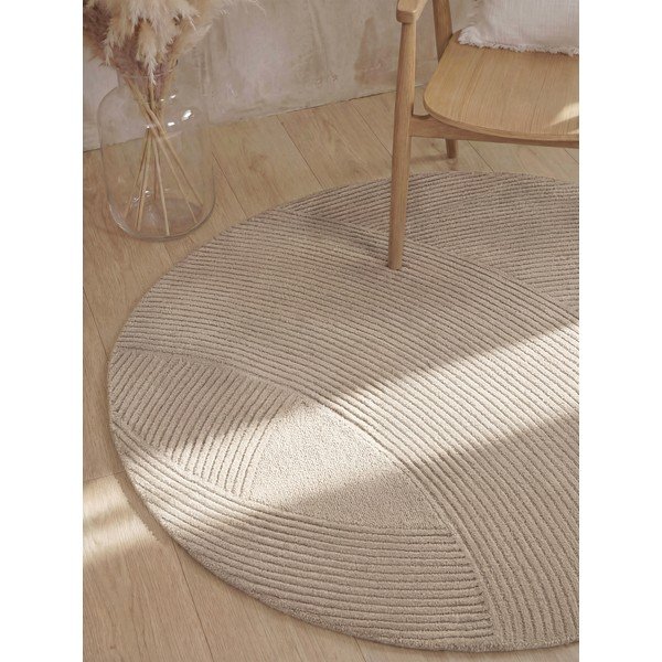 Beiger runder Wollteppich, Durchmesser 200 cm Kensington Victoria - Ted Baker-image-3