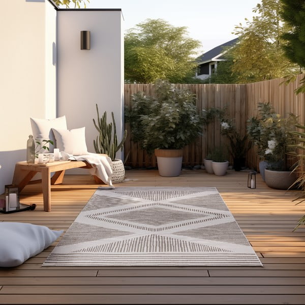 Cremebrauner Outdoor-Teppich, 120 × 170 cm Gemini - Elle Decoration-image-1