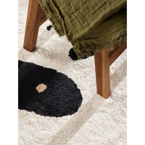 Schwarz/cremefarbener, waschbarer, handgewebter Baumwoll-Kinderteppich, 103 x 120 cm Snuggle Patsy - Hanse Home-image-2