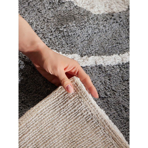Grauer/cremefarbener, waschbarer, handgewebter Baumwoll-Kinderteppich, 140 x 200 cm Snuggle Emil - Hanse Home-image-4