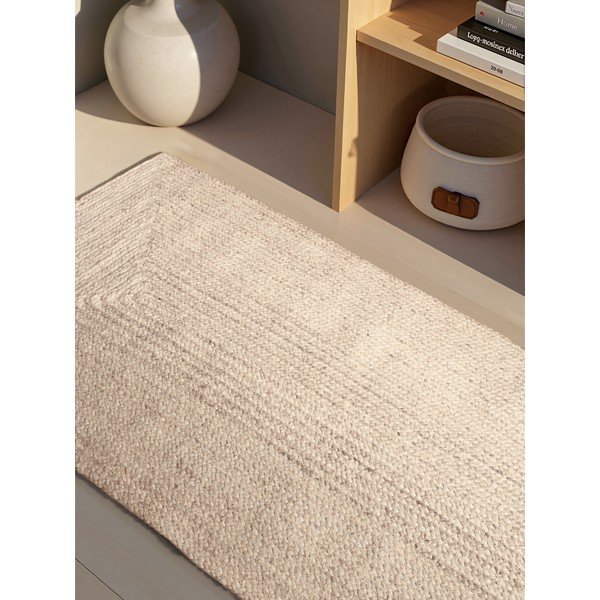 Cremefarbener, doppelseitiger/handgewebter Jute-Laufteppich, 80 × 200 cm Juno - Hanse Home-image-2