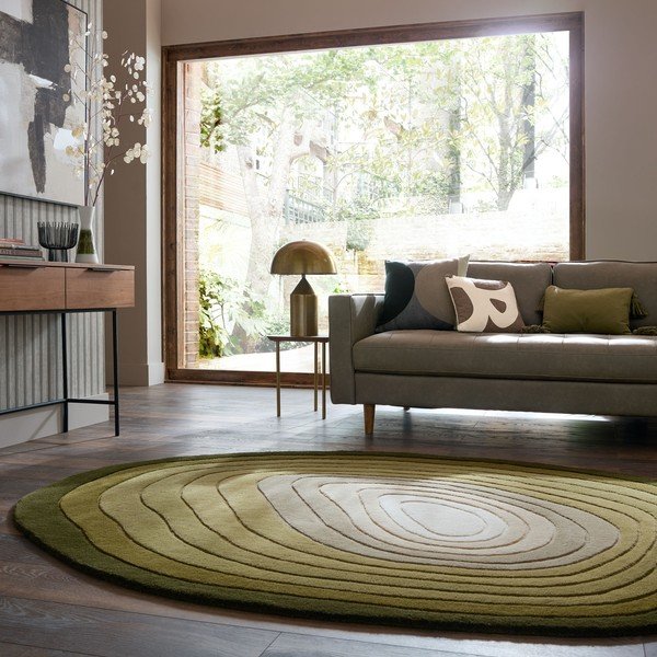 Grüner, handgewebter Wollteppich, 160 × 230 cm Puddle Ombre - Flair Rugs-image-1