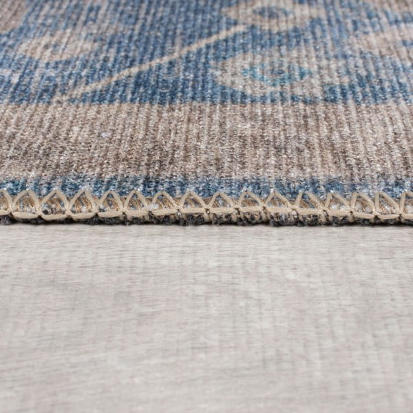 Blaue, waschbare Laufmatte 60 x 230 cm Orelia Global - Flair Rugs-image-4
