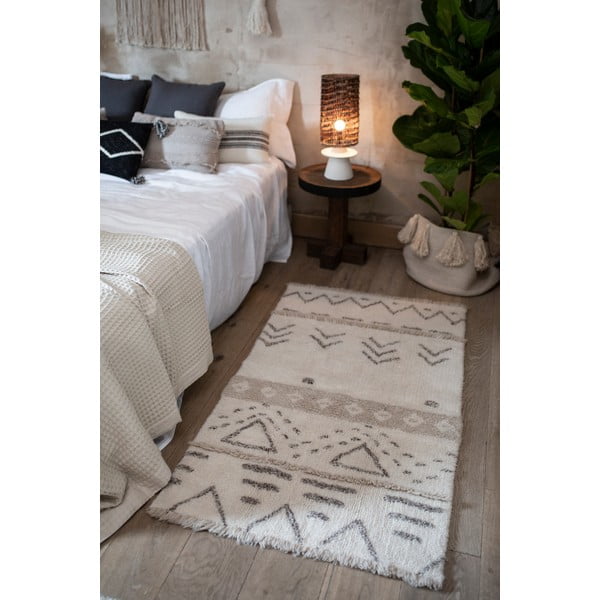 Cremefarbener, waschbarer, handgewebter Wollteppich, 80 × 140 cm Lakota Day - Lorena Canals-image-3