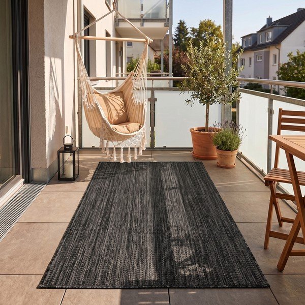 Schwarzer Teppich für drinnen und draußen, 80 × 150 cm Mira 1450 - Ayyildiz Carpets-image-1