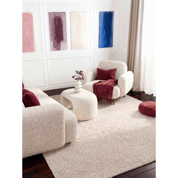 Cremefarbener, handgewebter Teppich aus Bouclé-Material, 120 x 170 cm Notting Hill Portobello - Ted Baker-image-1