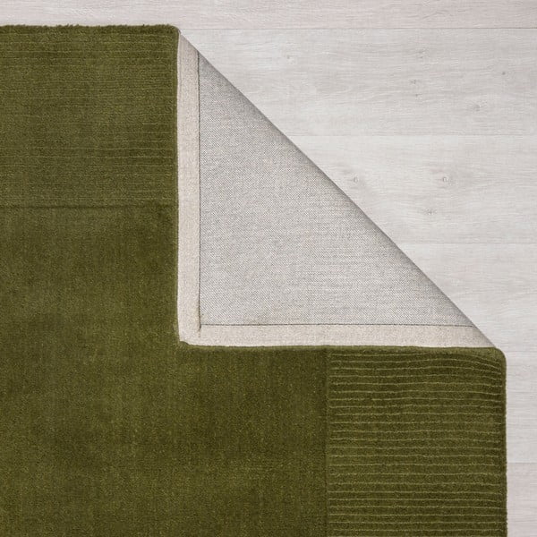 Grüner Wollteppich, 200 × 290 cm Textured Wool Border - Flair Rugs-image-2