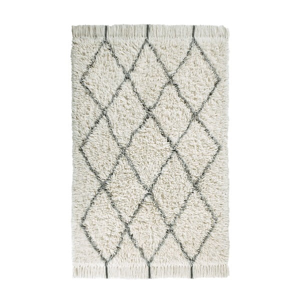 Cremefarbener, waschbarer, handgewebter Wollteppich, 140 x 200 cm Berber Soul - Lorena Canals