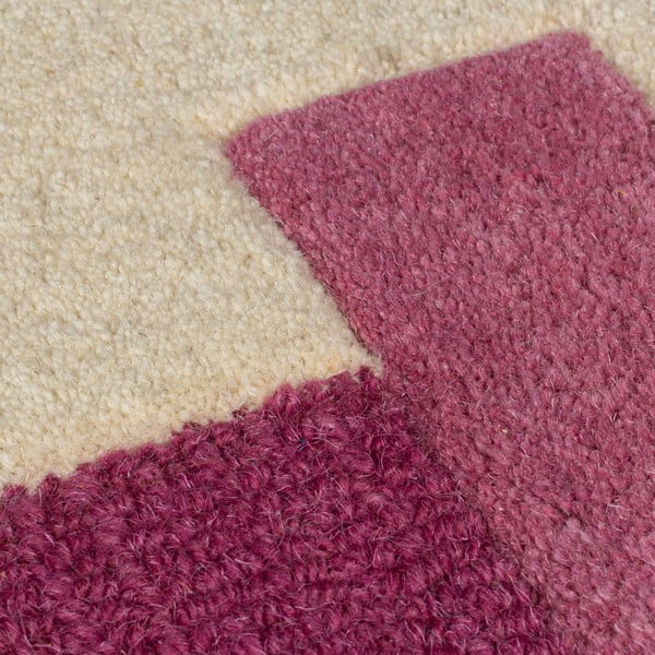 Gelb-rosa, handgewebter Läufer aus Wolle, 60 × 230 cm Kai Wool Border - Flair Rugs-image-2