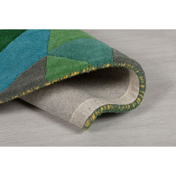 Gelb-grüner Wollteppich, Läufer, 60 x 230 cm Prism - Flair Rugs-image-3