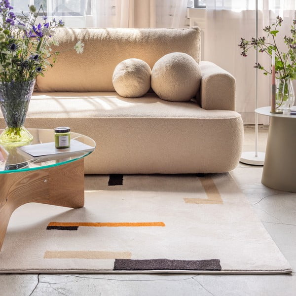 Orange-cremefarbener Teppich 160 × 230 cm Linea - Universal-image-1