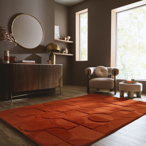Handgewebter Wollteppich in Terrakotta, 160 x 230 cm Gigi - Flair Rugs-image-1