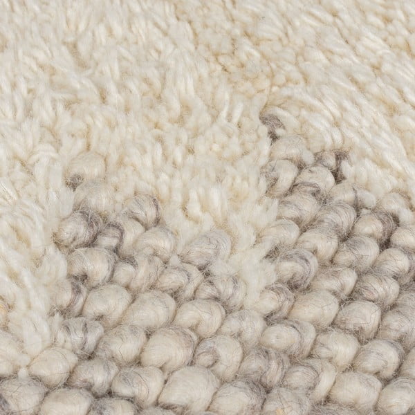 Cremefarbener, handgewebter Teppich mit Wollanteil, 120 x 170 cm Minerals Border - Flair Rugs-image-3