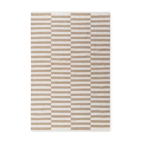 Weiß/hellbrauner, beidseitig verwendbarer, handgewebter Wollteppich, 200 × 300 cm Vika - Hanse Home
