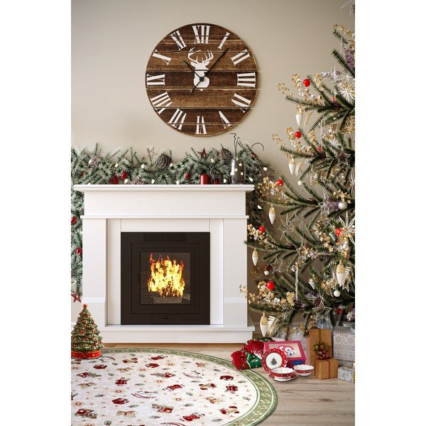 Grüner, runder Teppich mit Weihnachtsmotiv und Baumwollanteil, Durchmesser 160 cm Toy's Delight Green Christmas - Villeroy&Boch-image-2