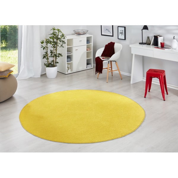 Gelber runder Teppich, Durchmesser 133 cm Fancy - Hanse Home-image-1