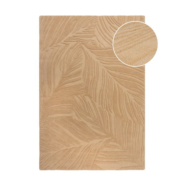 Hellbrauner Wollteppich, 160 × 230 cm Lino Leaf - Flair Rugs