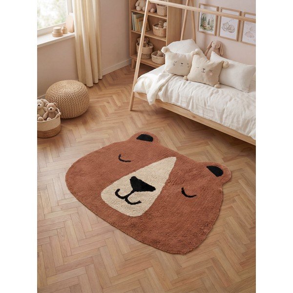 Brauner, waschbarer/handgewebter Baumwollteppich für Kinder, 101 x 120 cm Snuggle Benni - Hanse Home-image-1