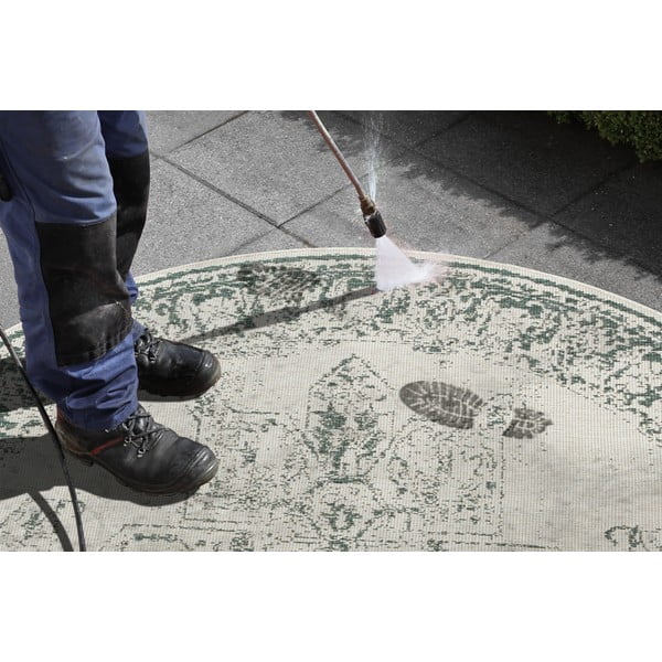 Grüner/beige Teppich für Innen- und Außenbereiche ø 200 cm Borbon – Hanse Home-image-2