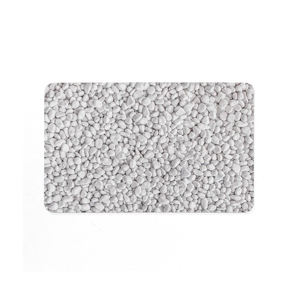 Weiß/graue Badezimmermatte aus Gummi, 50 x 80 cm Leandra - douceur d'intérieur