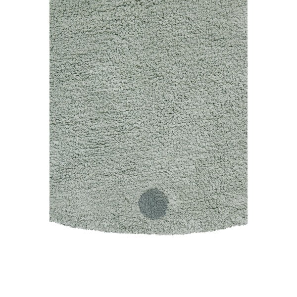 Hellgrüner, waschbarer, handgewebter Baumwoll-Kinderteppich, Ø 140 cm Round Dot Blue Sage - Lorena Canals-image-3