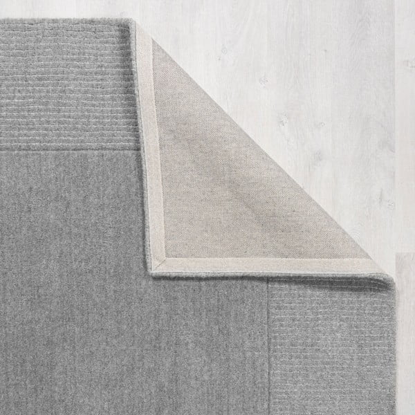 Grau-beiger, handgewebter Wollteppich, 200 × 290 cm Textured Wool Border - Flair Rugs-image-2