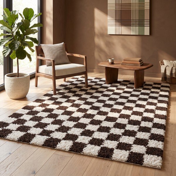 Brauner/cremefarbener Teppich 80x150 cm Grida – ESTE-image-4