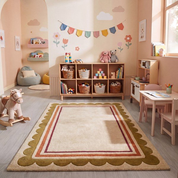 Handgewebter Wollteppich in Naturfarbe, 120 x 170 cm Lois - Flair Rugs-image-1