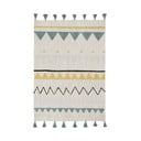 Cremefarbener, waschbarer, handgewebter Baumwoll-Kindenteppich, 140 x 200 cm Azteca Vintage Blue - Lorena Canals