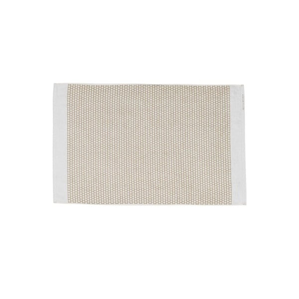Weiß-beige Textil-Badezimmervorleger, 50 x 80 cm Grid - Mette Ditmer Denmark