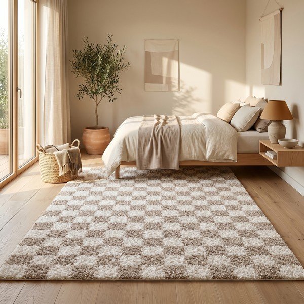 Beiger/cremefarbener Teppich 160 × 230 cm Grida - ESTE-image-1