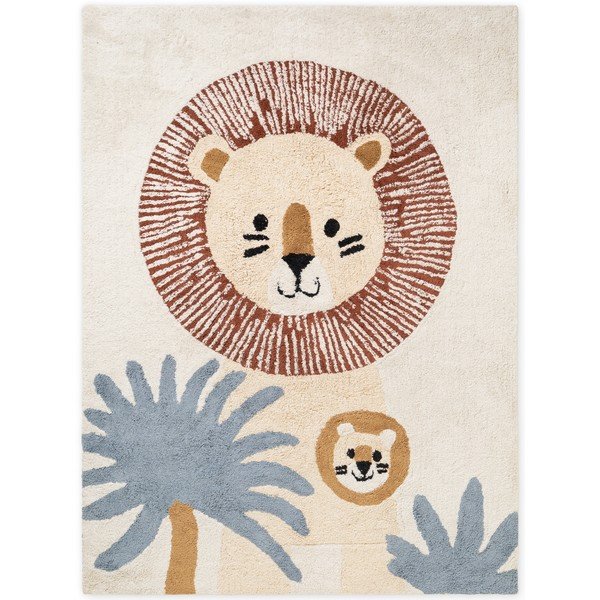 Cremefarbener, waschbarer/handgewebter Baumwoll-Kinderteppich, 140 × 200 cm Snuggle Leander - Hanse Home