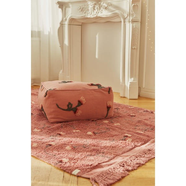 Rosa Waschbar/Handgefertigt Kinderteppich Baumwolle 140x210 cm English Garden Ash Rose – Lorena Canals-image-1