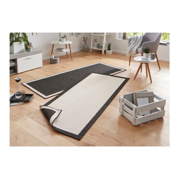Schwarzer/beige Teppich für Innen- und Außenbereiche 80x250 cm Panama – Hanse Home-image-2