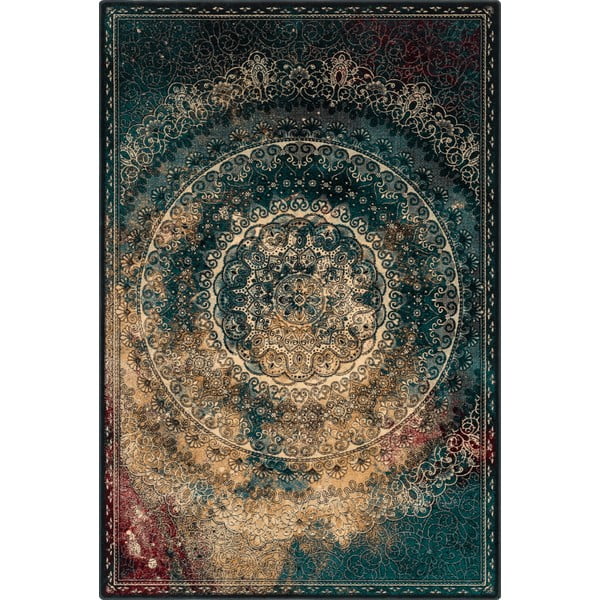 Wollteppich in Petrolblau, 200 × 300 cm Ann - Agnella