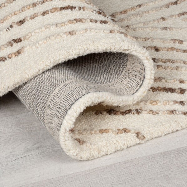 Braun-cremefarbener Wollteppich, 200 × 290 cm Abstract Swirl - Flair Rugs-image-2