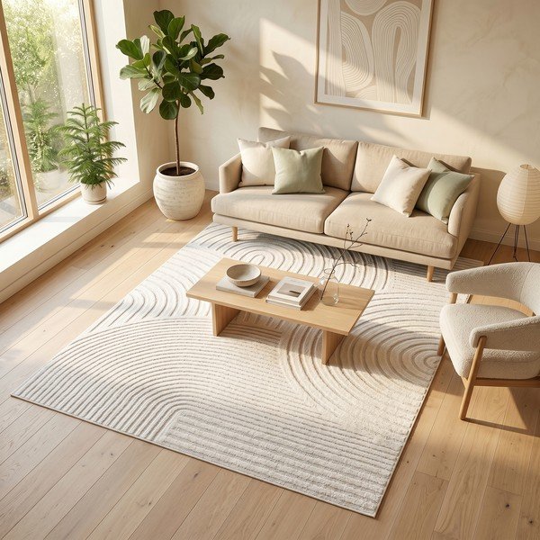 Cremefarbener Teppich 200x290 cm Whirl – ESTE-image-3