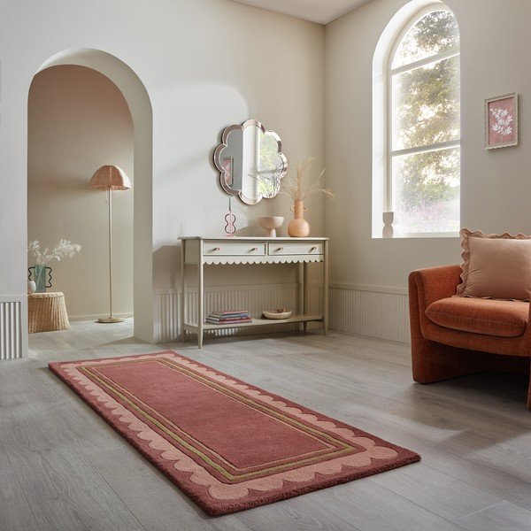 Weinroter, handgewebter Wollläufer, 80 x 230 cm Lois - Flair Rugs-image-1